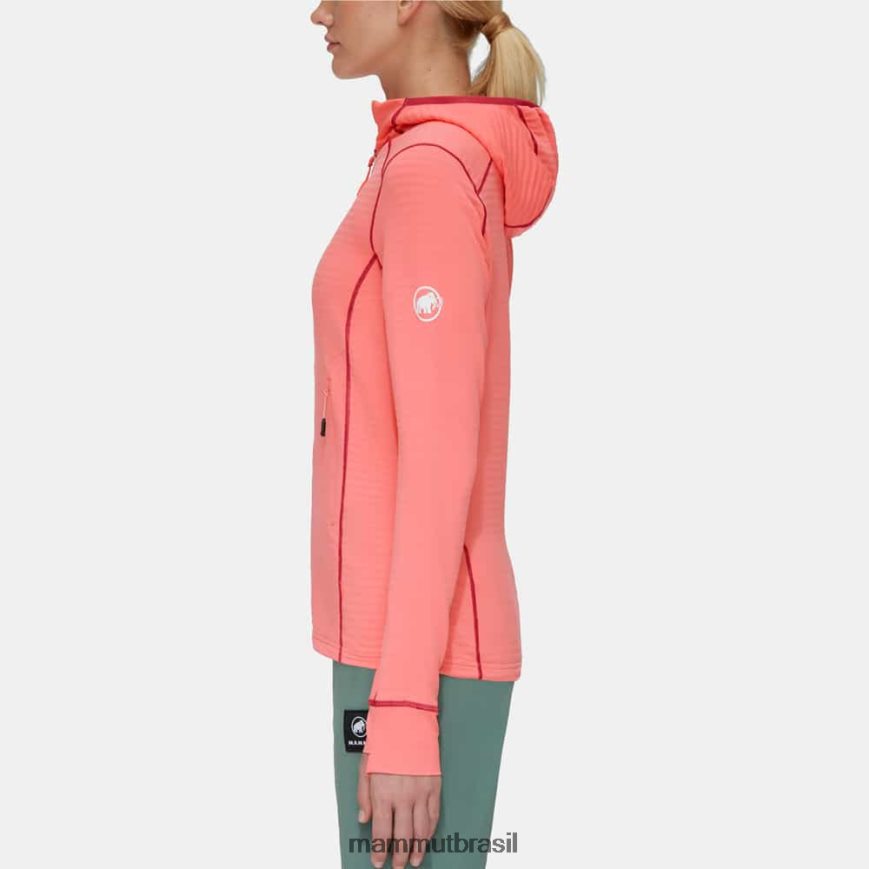 jaqueta com capuz taiss light ml mulheres TZF08F195 Mammut roupas salmão-terracota