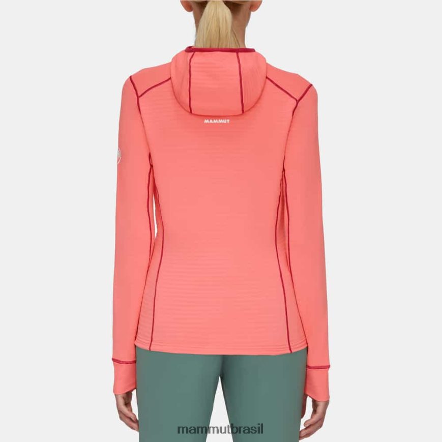 jaqueta com capuz taiss light ml mulheres TZF08F195 Mammut roupas salmão-terracota