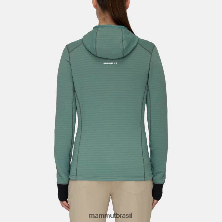 jaqueta com capuz taiss light ml mulheres TZF08F986 Mammut roupas jade-preto escuro