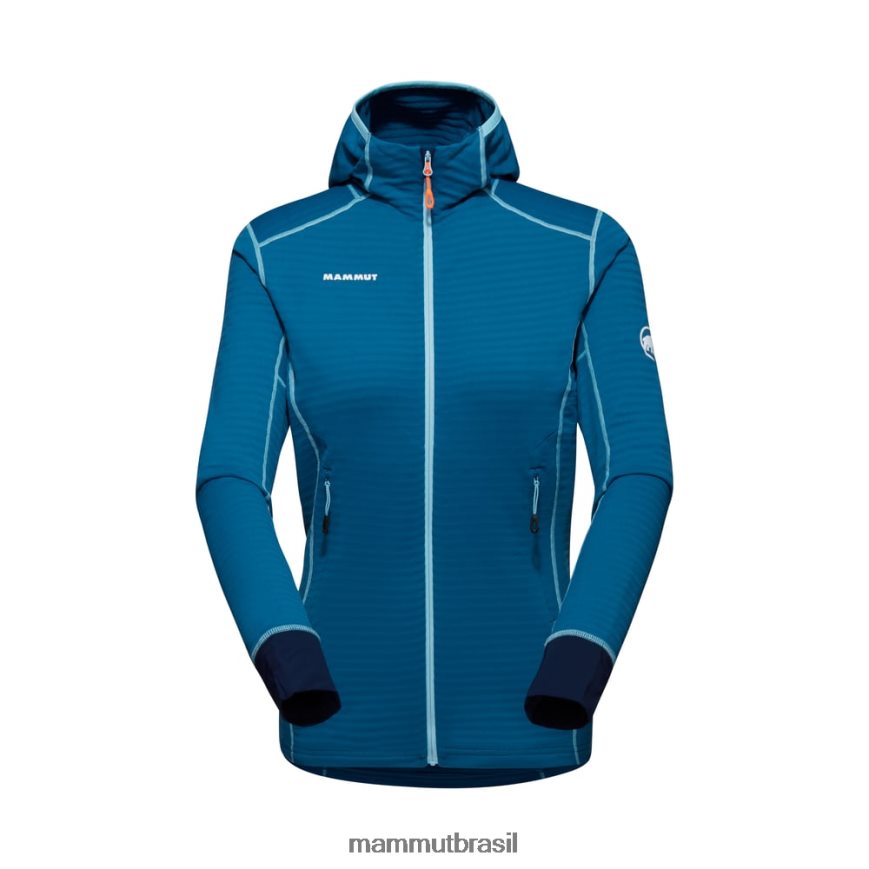 jaqueta com capuz taiss light ml mulheres TZF08F987 Mammut roupas azul profundo gelado