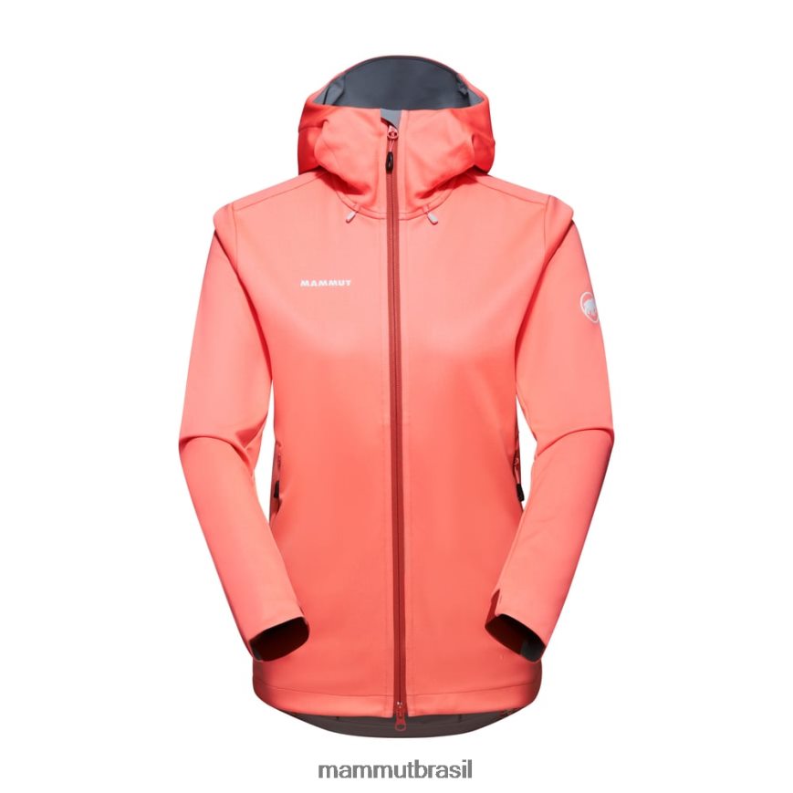jaqueta com capuz ultimate vii so mulheres TZF08F739 Mammut roupas salmão