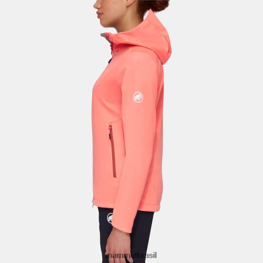 jaqueta com capuz ultimate vii so mulheres TZF08F739 Mammut roupas salmão