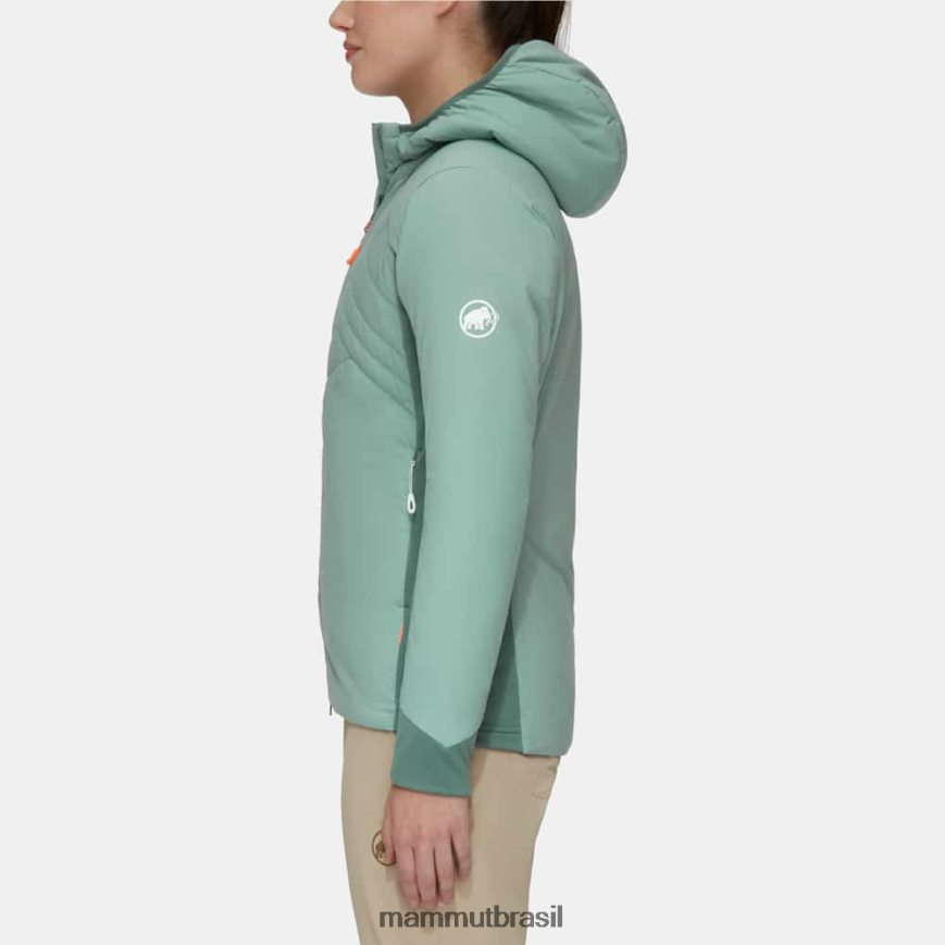 luz do gelo em jaqueta com capuz flexível mulheres TZF08F756 Mammut roupas jade-jade escuro