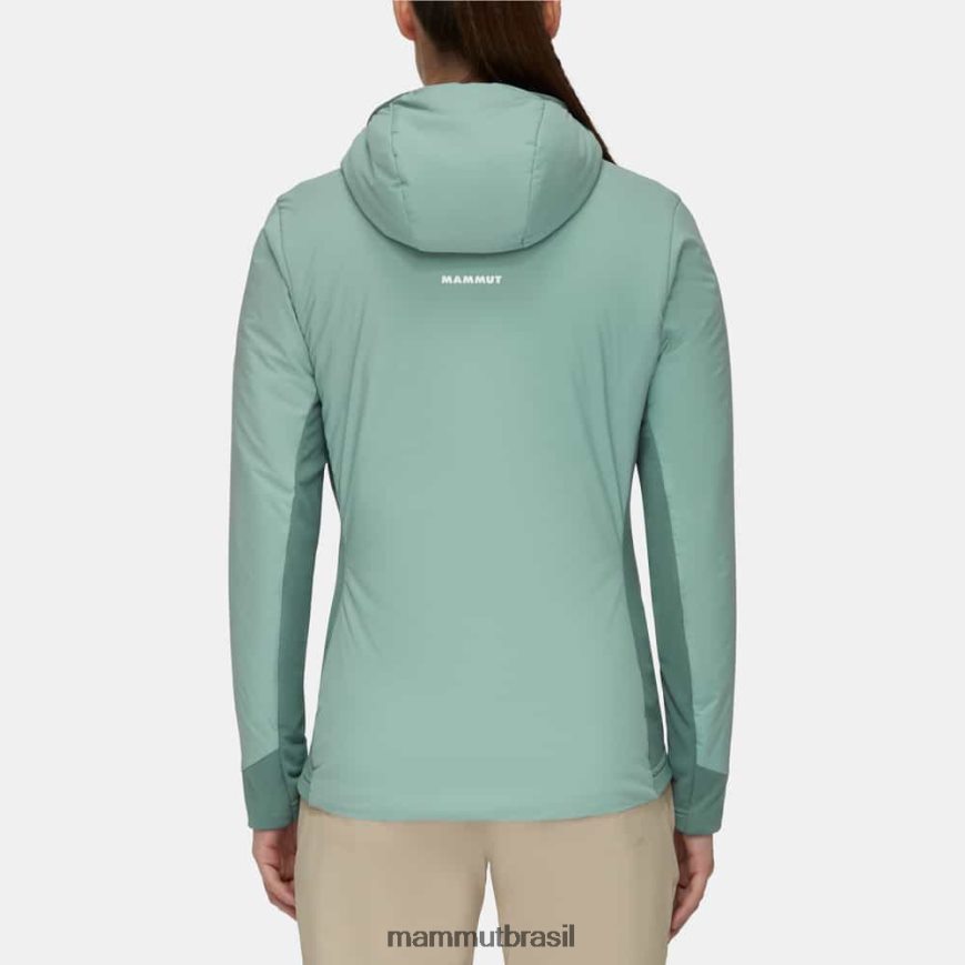 luz do gelo em jaqueta com capuz flexível mulheres TZF08F756 Mammut roupas jade-jade escuro