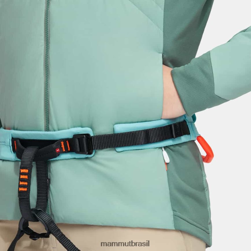 luz do gelo em jaqueta com capuz flexível mulheres TZF08F756 Mammut roupas jade-jade escuro