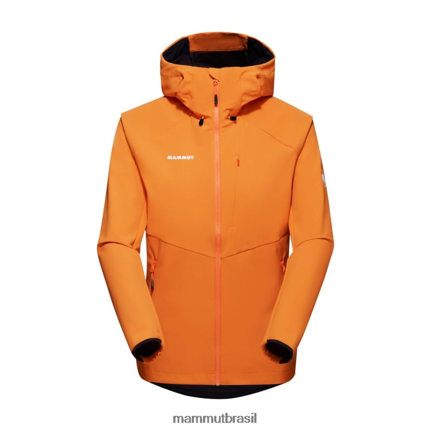 máximo conforto jaqueta com capuz mulheres TZF08F667 Mammut roupas tangerina escura
