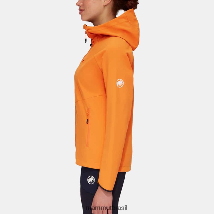 máximo conforto jaqueta com capuz mulheres TZF08F667 Mammut roupas tangerina escura