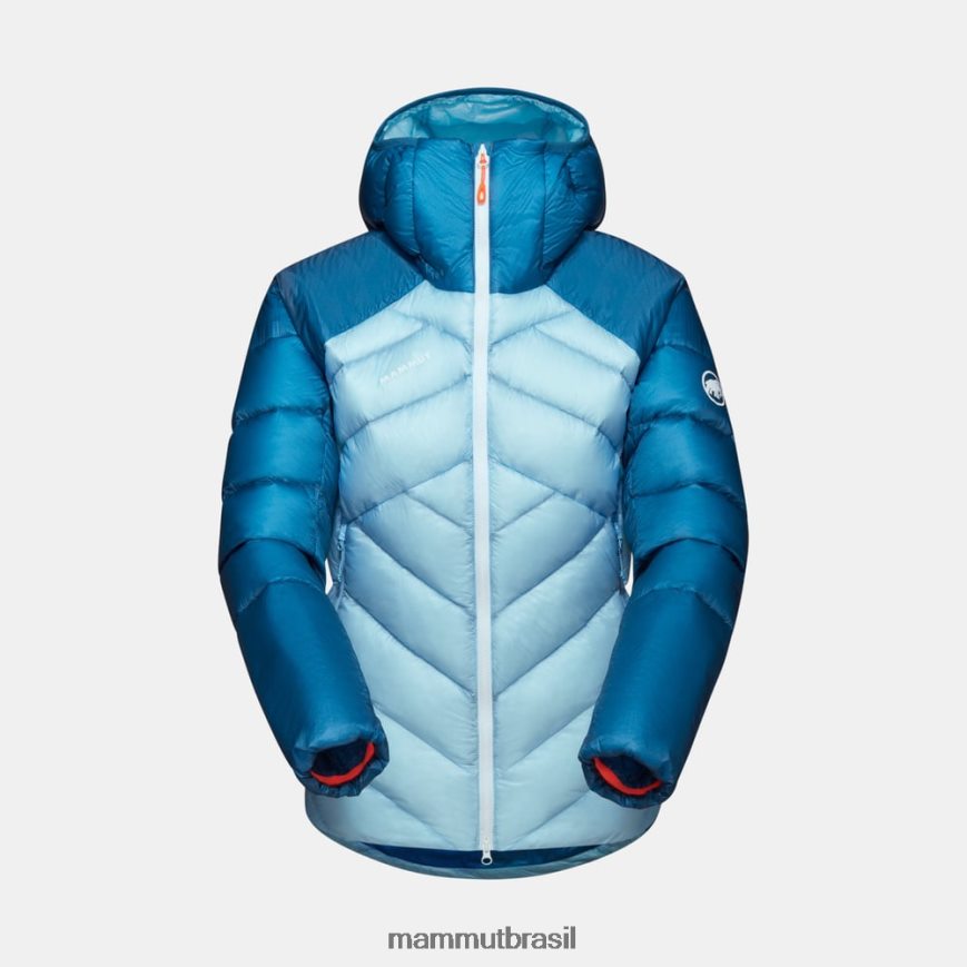 taiss em jaqueta com capuz mulheres TZF08F691 Mammut roupas gelo azul profundo