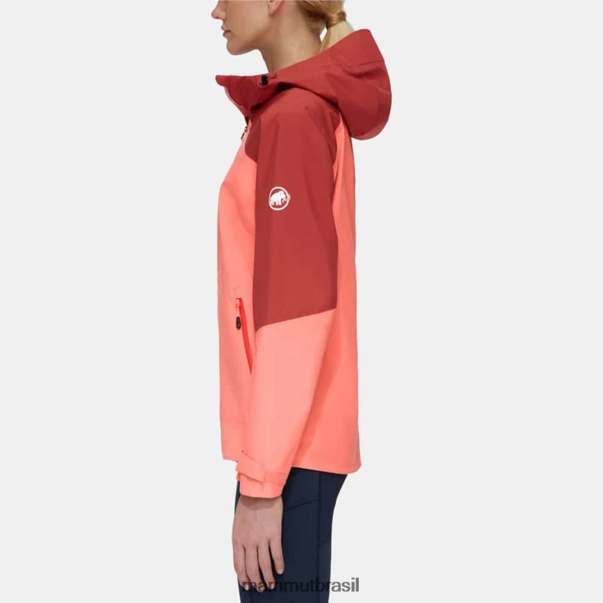 transmitir tour hs jaqueta com capuz mulheres TZF08F744 Mammut roupas salmão-terracota