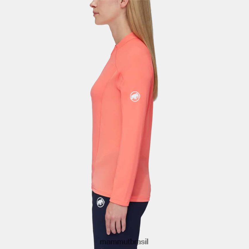 aenergy fl manga longa com meio zíper mulheres TZF08F135 Mammut roupas salmão-terracota