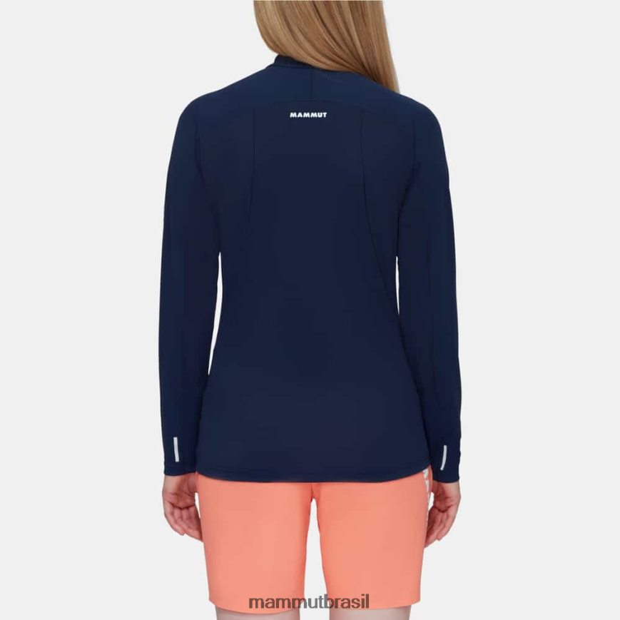 aenergy fl manga longa com meio zíper mulheres TZF08F846 Mammut roupas marinho