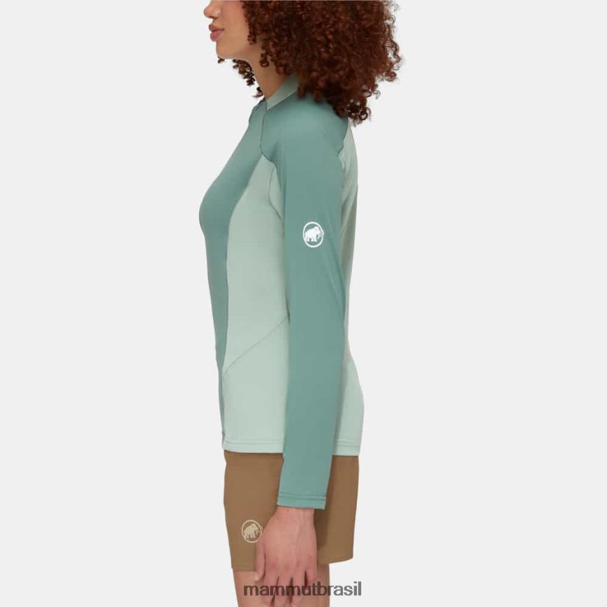 aenergy fl manga longa com meio zíper mulheres TZF08F847 Mammut roupas jade-jade escuro