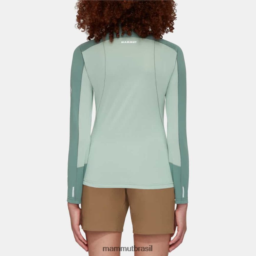aenergy fl manga longa com meio zíper mulheres TZF08F847 Mammut roupas jade-jade escuro