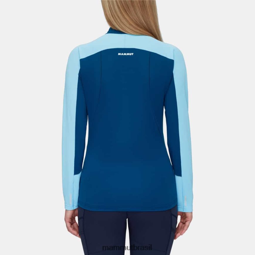 aenergy fl manga longa com meio zíper mulheres TZF08F848 Mammut roupas gelo azul profundo