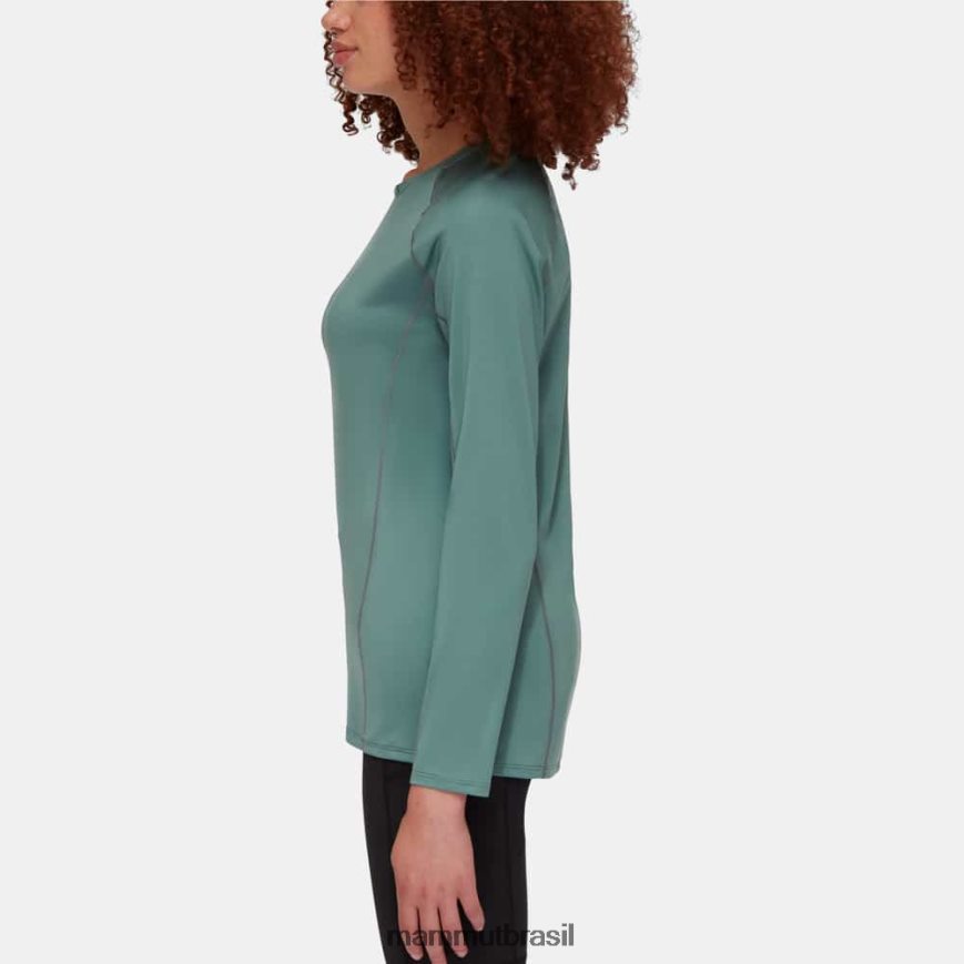logotipo manga longa selun fl mulheres TZF08F869 Mammut roupas jade escuro