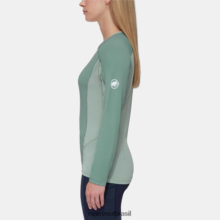 manga longa aenergy fl mulheres TZF08F857 Mammut roupas jade-jade escuro