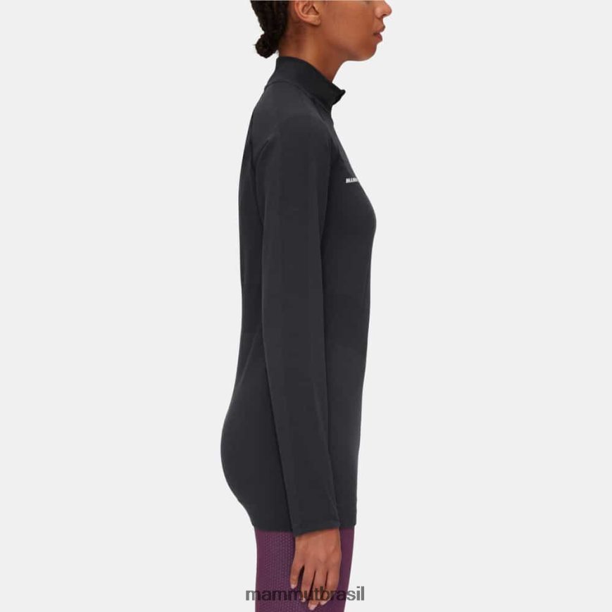 trift manga longa com meio zíper mulheres TZF08F1049 Mammut roupas preto