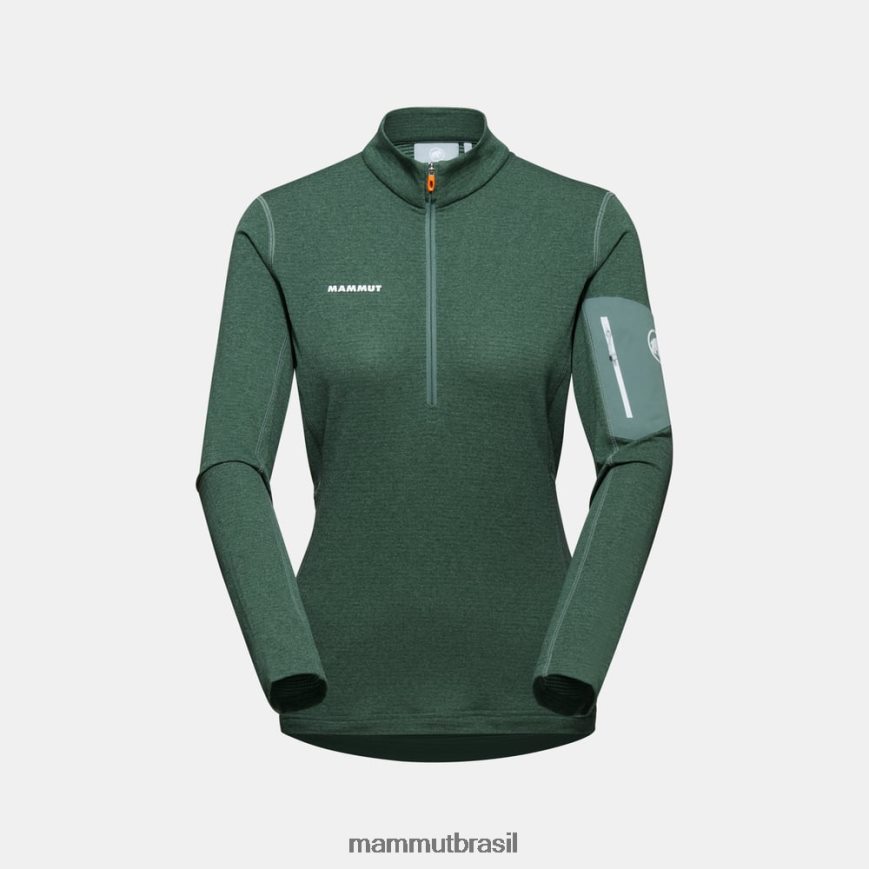aenergy light ml meio zip pull mulheres TZF08F935 Mammut roupas jade escuro