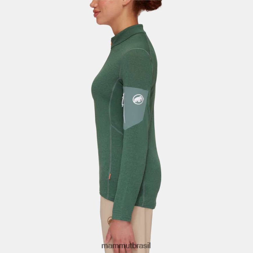 aenergy light ml meio zip pull mulheres TZF08F935 Mammut roupas jade escuro