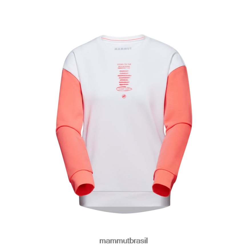 gola redonda core ml todos os dias mulheres TZF08F244 Mammut roupas salmão branco